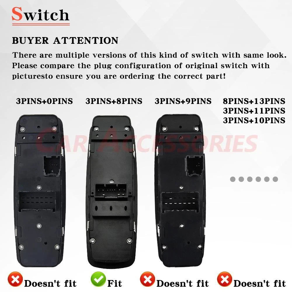 Front Left Master Power Window Control Switch for Dodge Charger (2011–2017)