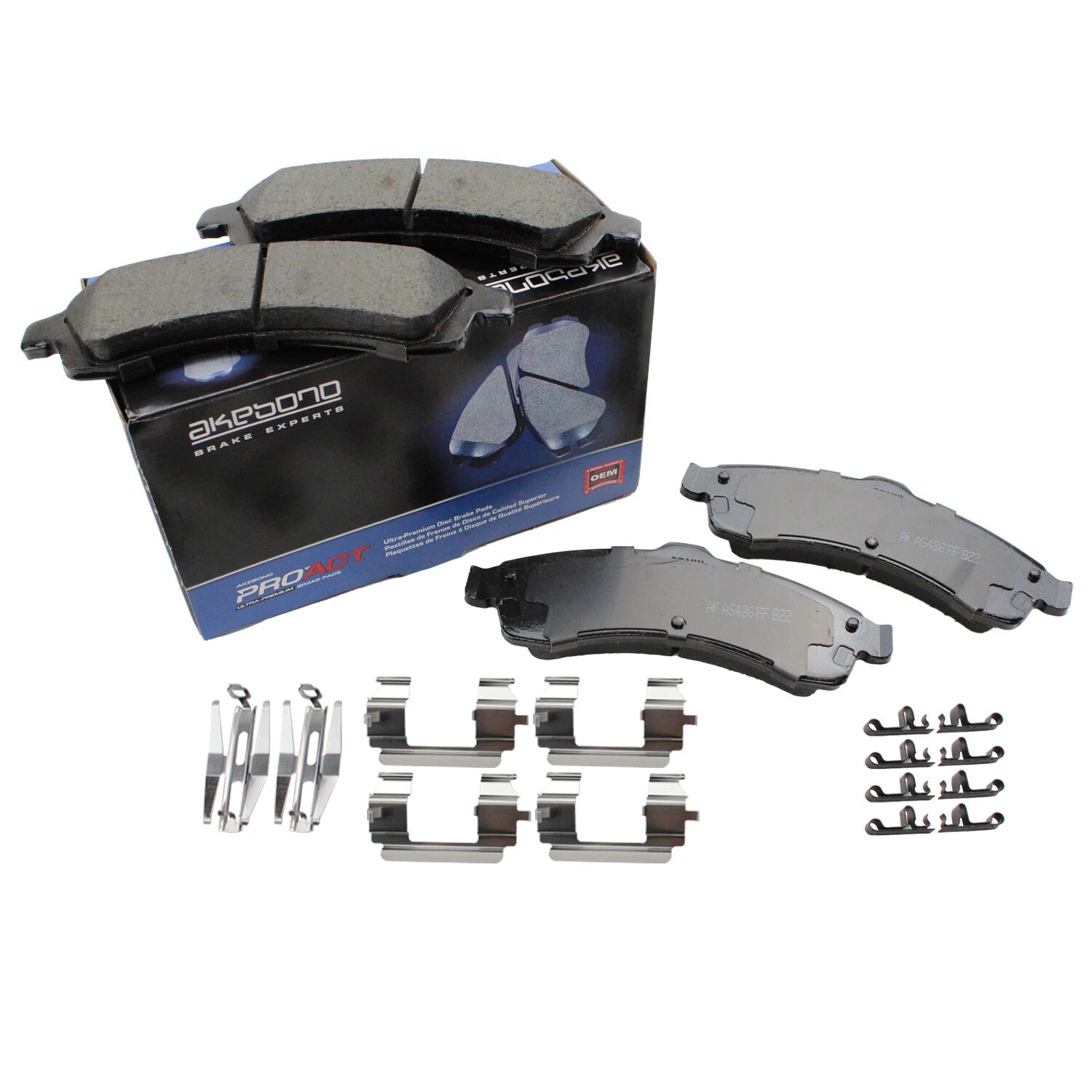 Set of 4 Akebono ProAct Front Ceramic Disc Brake Pads for Buick Chevy GMC Isuzu Saab