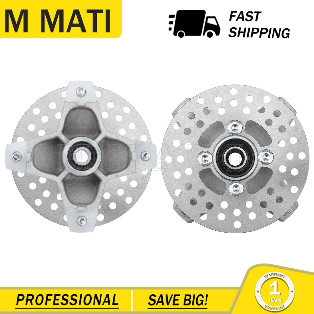 Front Wheel Hub Rotor w/ Bearings & Studs for Yamaha Raptor 660R (2001–2005)