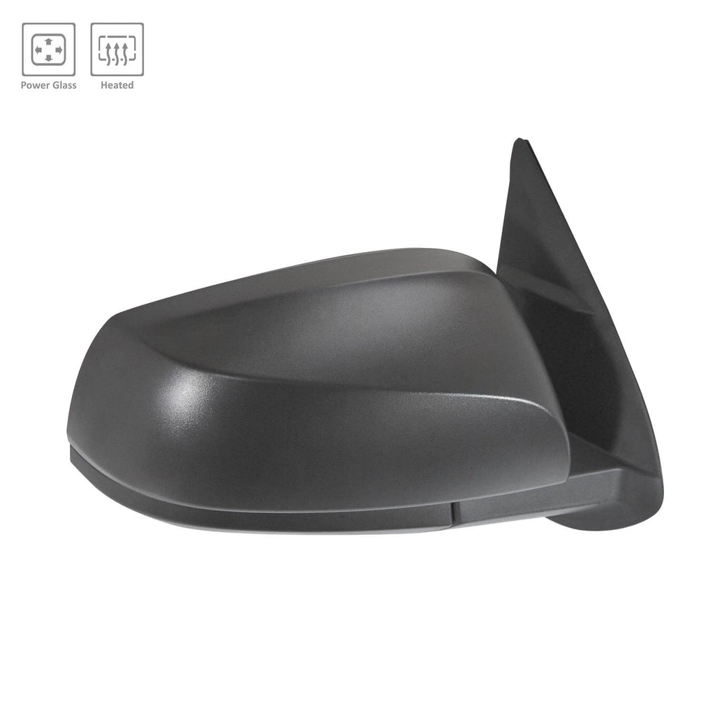 Replacement Black Textured Passenger Side Power Door Mirror w/o Turn Signal