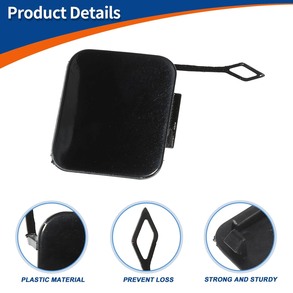 Rear Tow Hook Cover for BMW 525i 528i 530i 540i (No. 51128219075, Black)