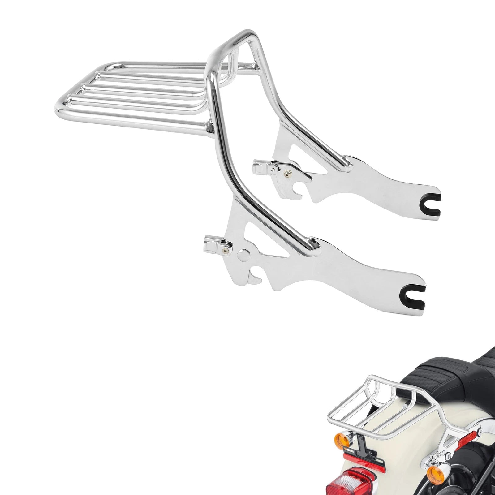 Chrome Luggage Rack & Docking Hardware Kit for Harley Softail Slim (2018–2025)