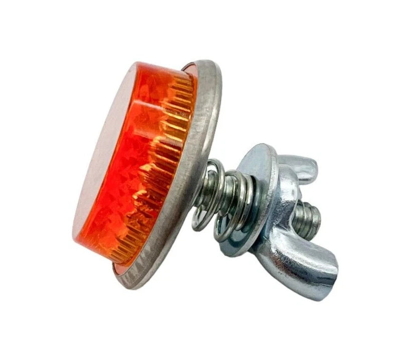 Amber Mini Reflectors Stud Mount for Motorcycle Bicycle Truck Trailer (Qty 4)