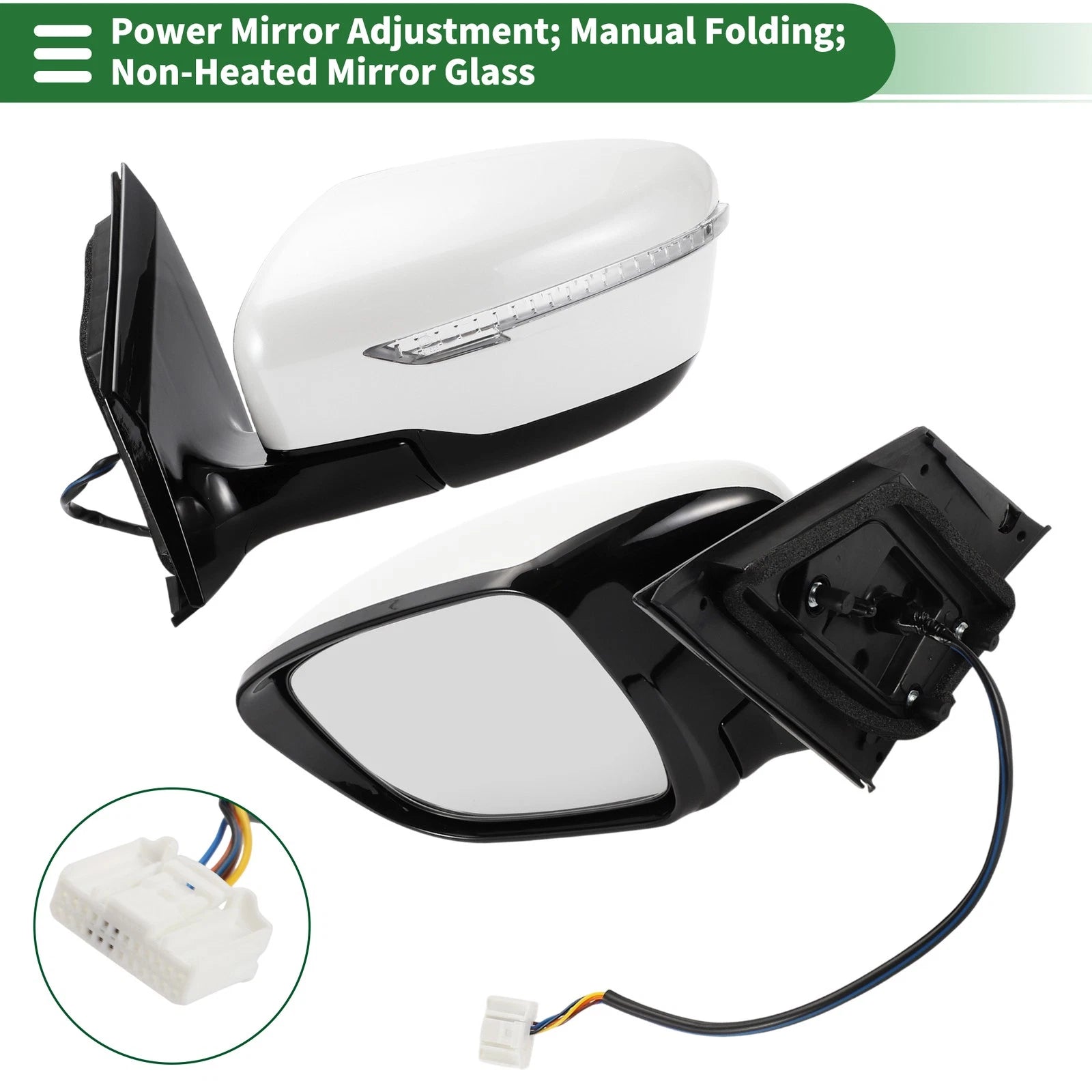 Left Side Door Mirror for Nissan Murano (2015–2020) Manual Folding White
