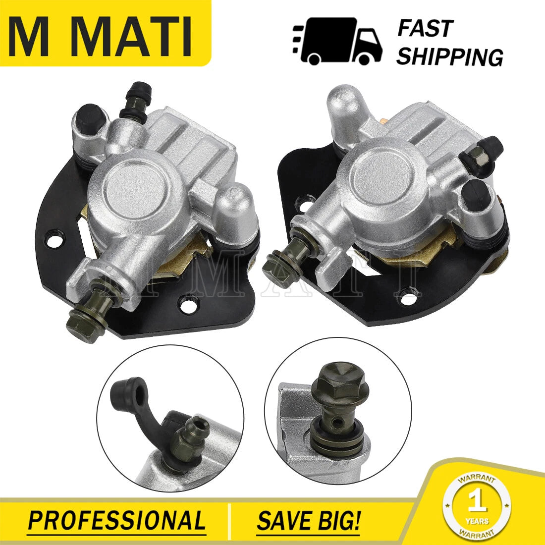 Set of 2 Front Brake Calipers for Suzuki QuadRacer 250 LT250R (1985–1992)