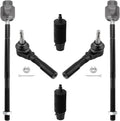 6pc Front Inner Outer Tie Rods for Chevy Malibu Pontiac G6 Saturn Aura (2004–2012)