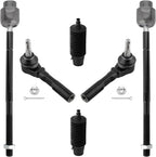 6pc Front Inner Outer Tie Rods for Chevy Malibu Pontiac G6 Saturn Aura (2004–2012)