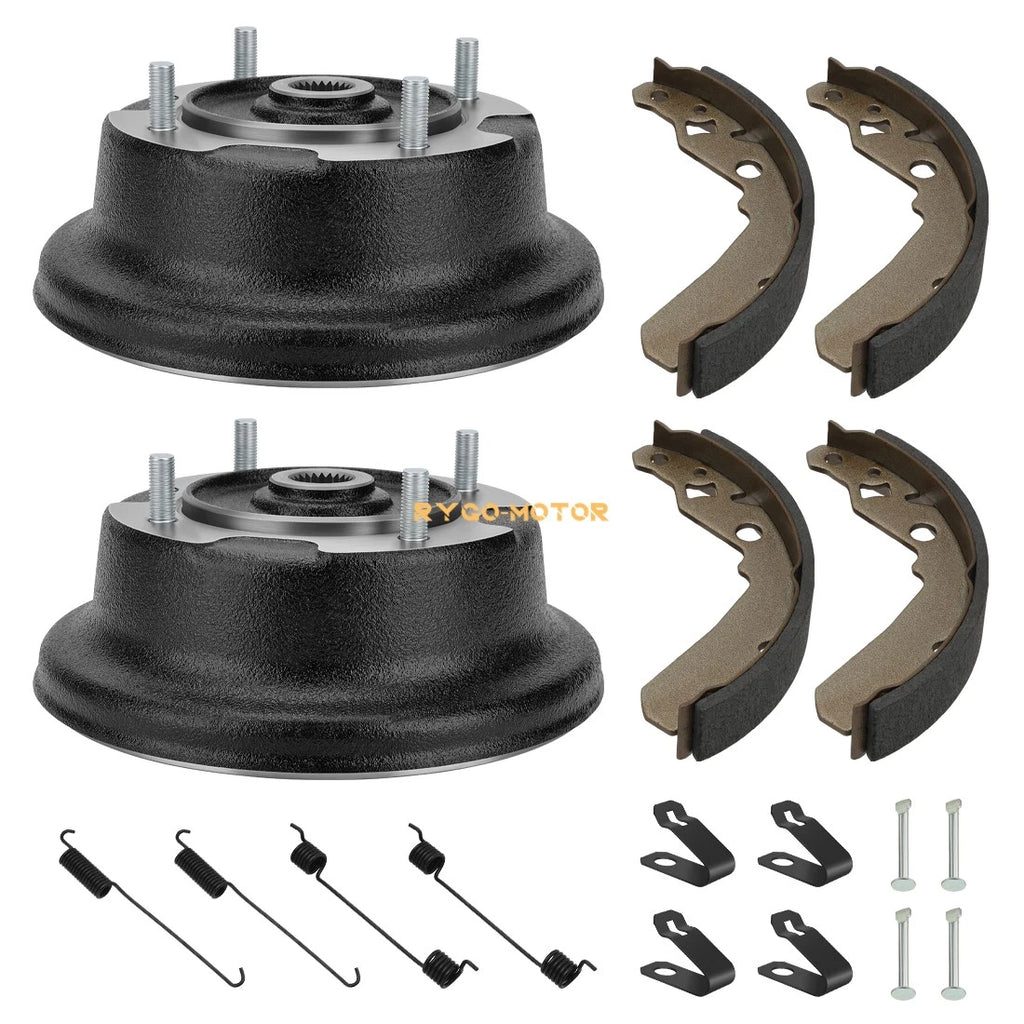 2X Rear Brake Drums w/Shoes Bolts Kit for Kawasaki Mule SX KAF400 (2017–2024)