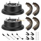 2X Rear Brake Drums w/Shoes Bolts Kit for Kawasaki Mule SX KAF400 (2017–2024)