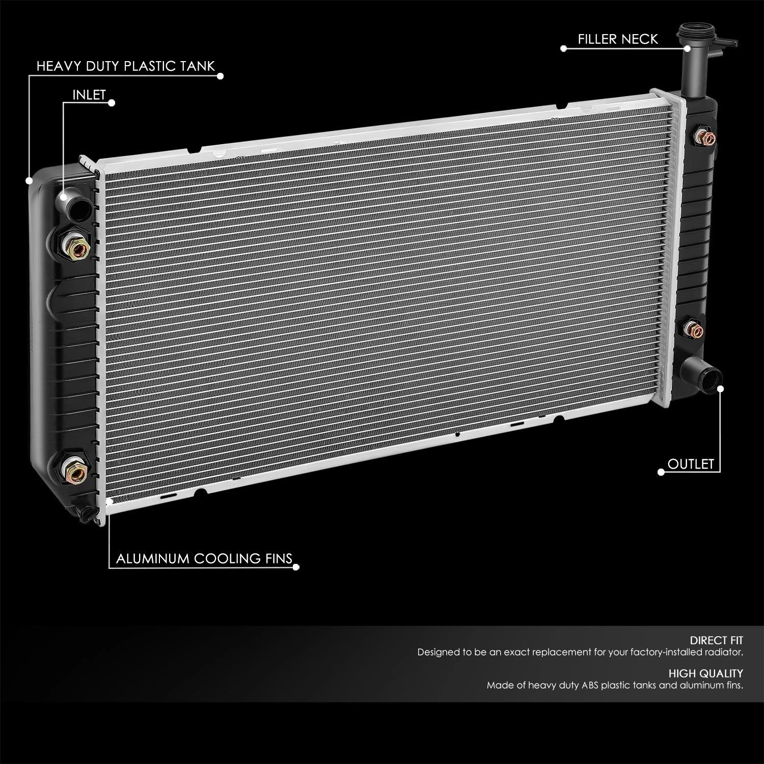 Aluminum Core Radiator for Chevrolet GMC 4.8L 6.0L (2003–2004) DPI2713