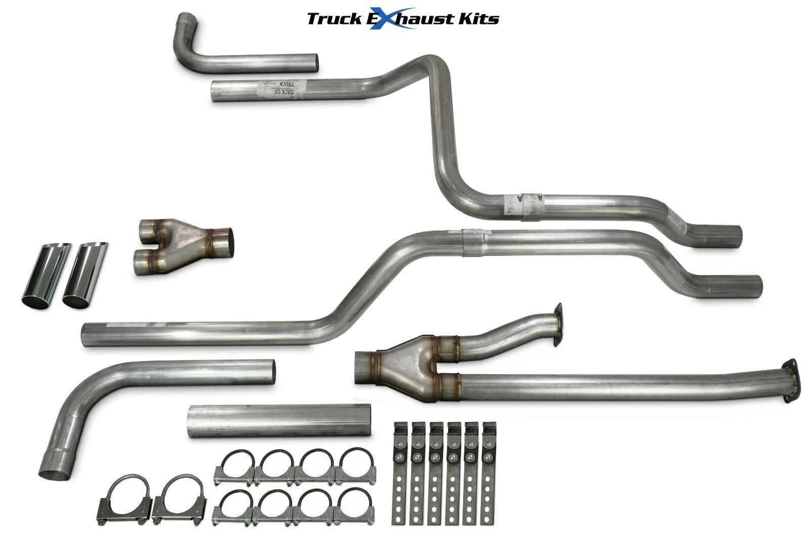 2.5" Dual Exhaust Kit Y Pipe Side Chrome Tip for Toyota Tundra (2009–2013)