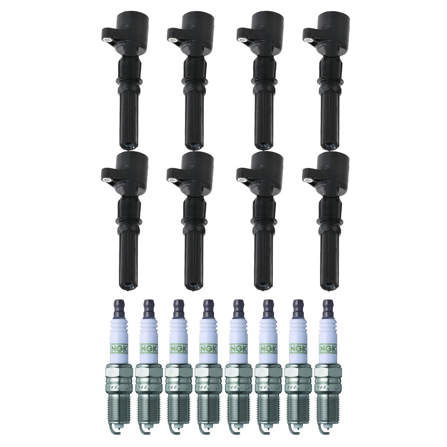Set of 8 Ignition Coils & NGK G-Power Spark Plugs for Escalade, Camaro, F-150 (V8)