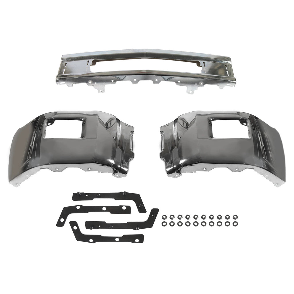 Chrome Front Bumper for Chevy Silverado 2500 HD (2015–2019) with Fog Light Holes