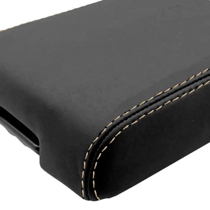 Leather Synthetic Console Armrest Cover for Dodge Nitro (2007–2011) Beige Stitch