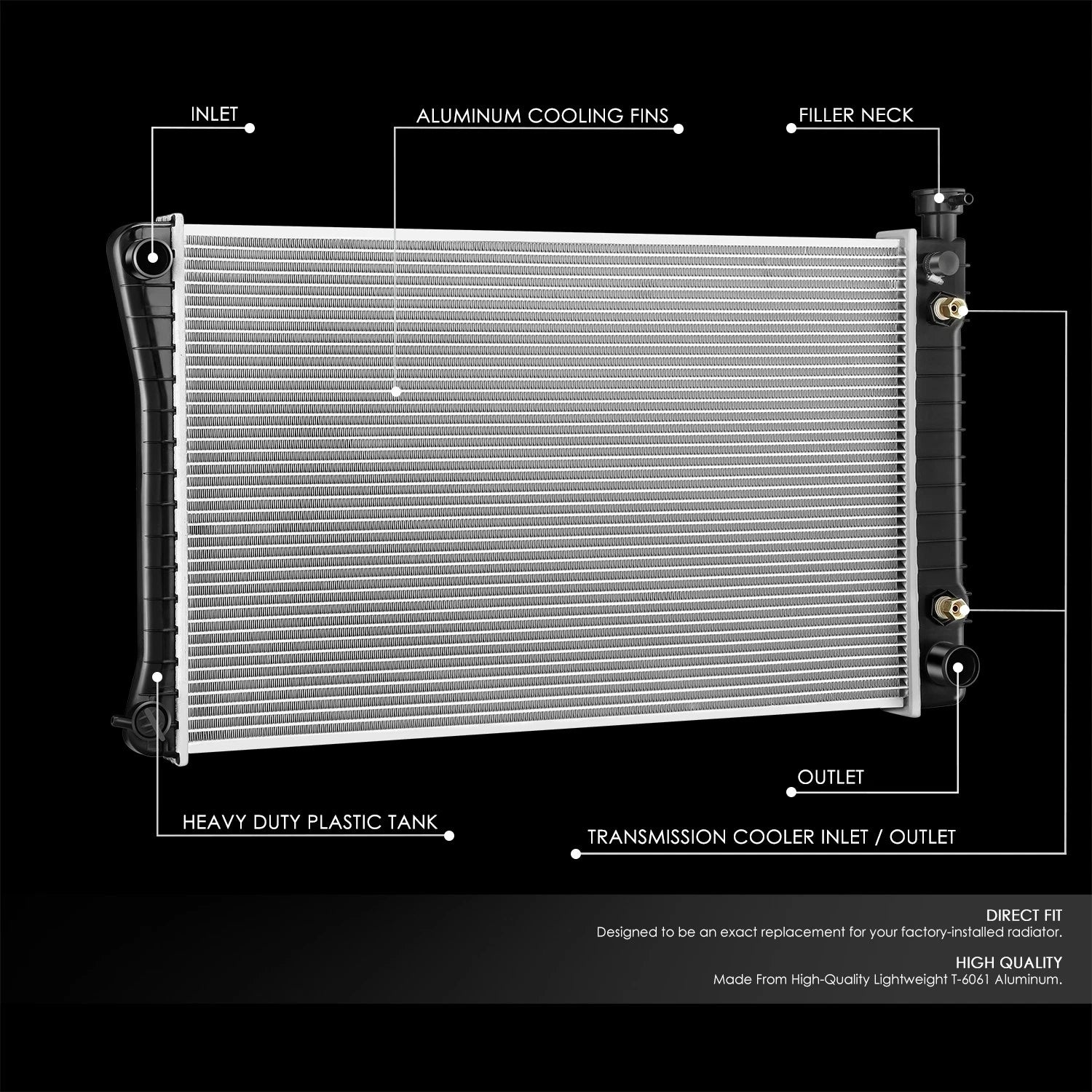 Aluminum Core Radiator for Chevy GMC C/K 1500 2500/Suburban (1988–1995)