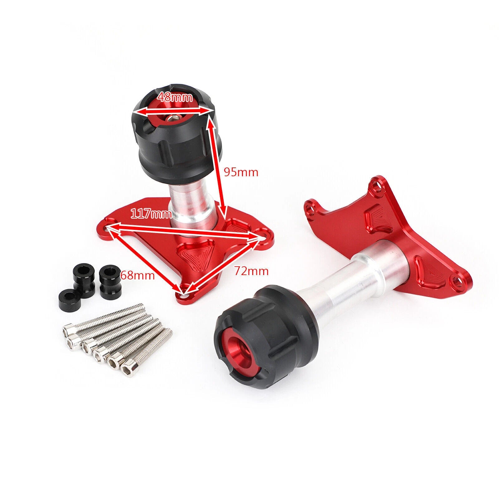 CNC Red Motorcycle Frame Slider for Honda MSX125 SF Grom (2013–2019)