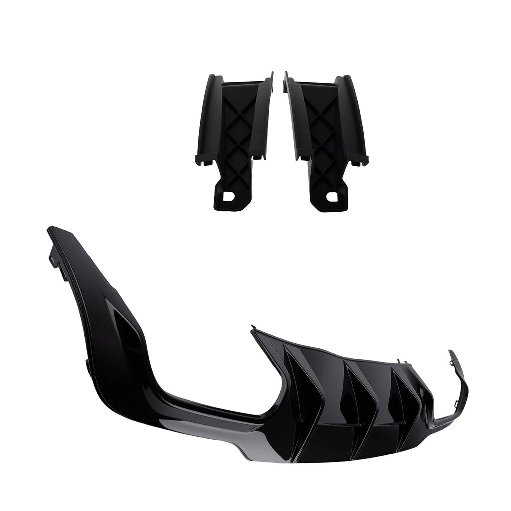 Black PP Rear Diffuser for Mercedes C Class W204 AMG Line (2012–2015) Quad Exhaust