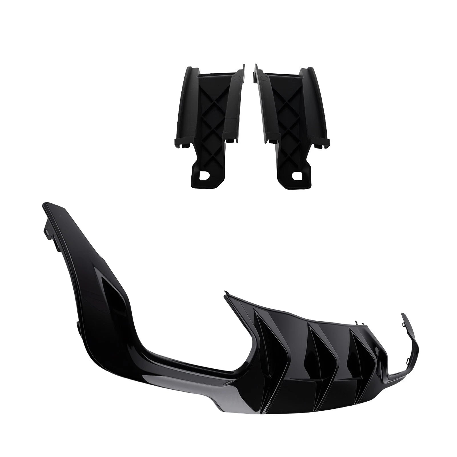 Black PP Rear Diffuser for Mercedes C Class W204 AMG Line (2012–2015) Quad Exhaust