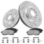 280mm Front Drilled Rotors & Ceramic Brake Pads for Nissan Cube Sentra Versa (2009–2019)