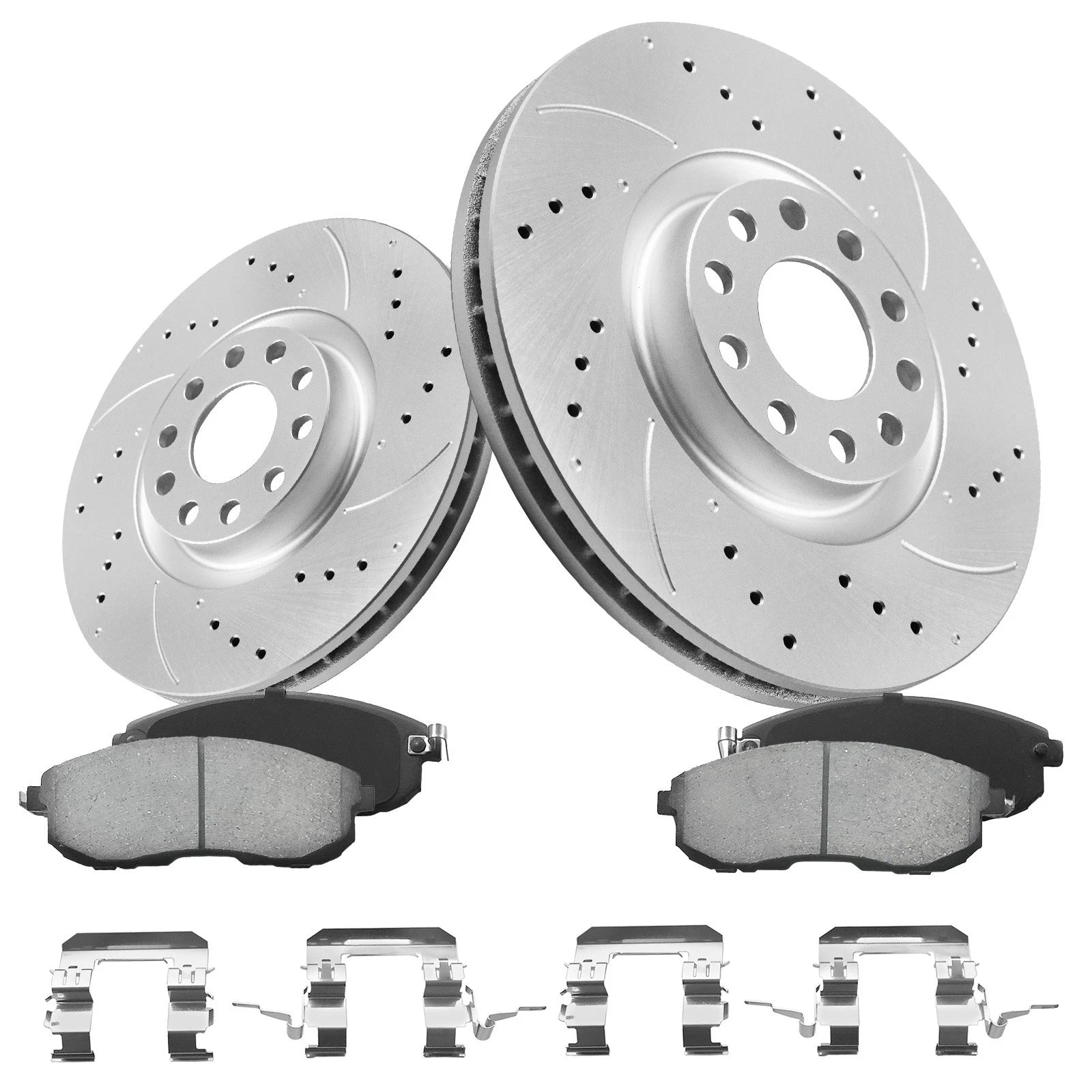 280mm Front Drilled Rotors & Ceramic Brake Pads for Nissan Cube Sentra Versa (2009–2019)