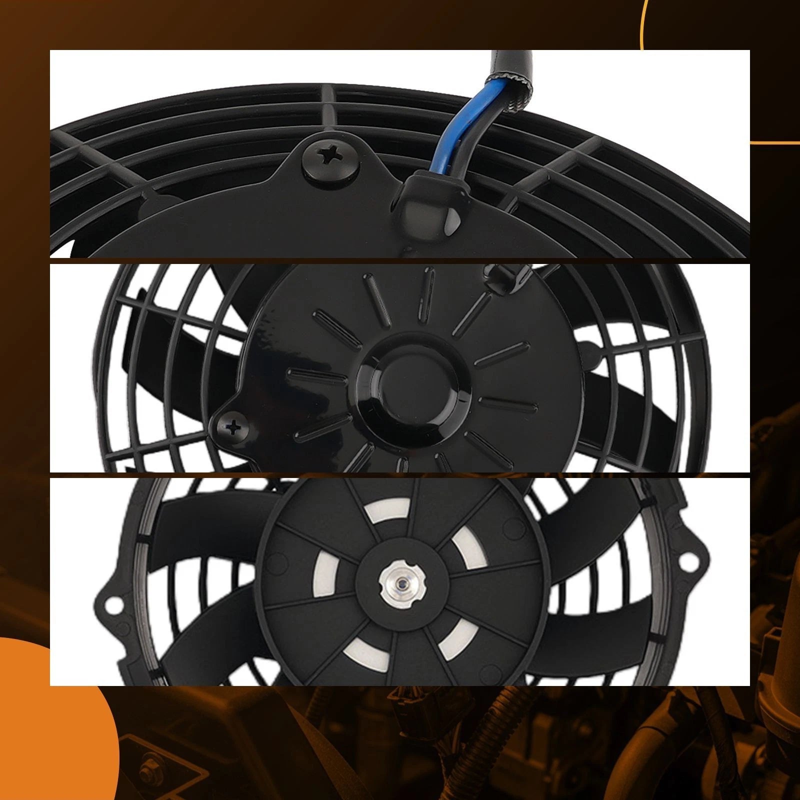 7" Fan Assembly Kit for Universal Car (800CFM, 2900RPM) Black