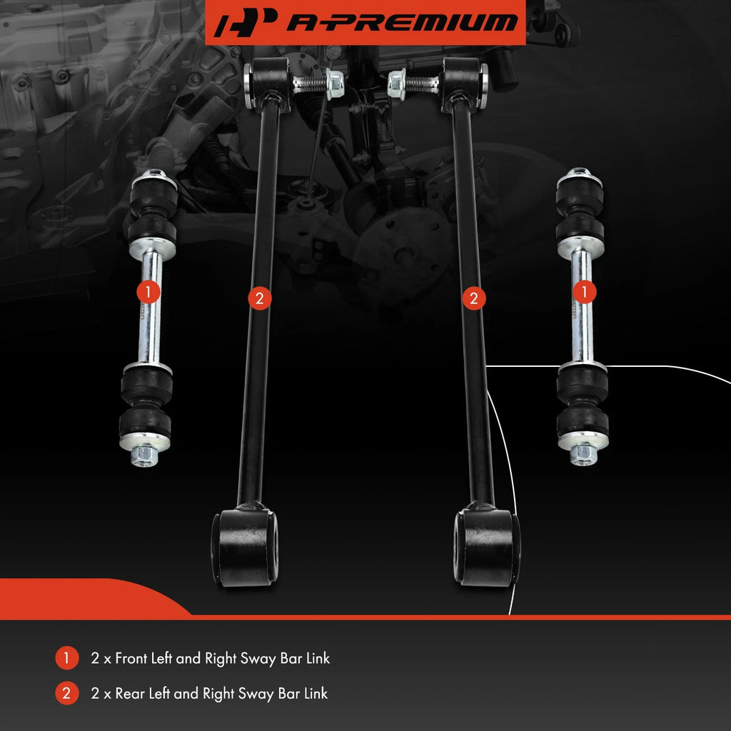 Set of 4 Front & Rear Sway Bar Links for Ford Expedition (1997–2002)