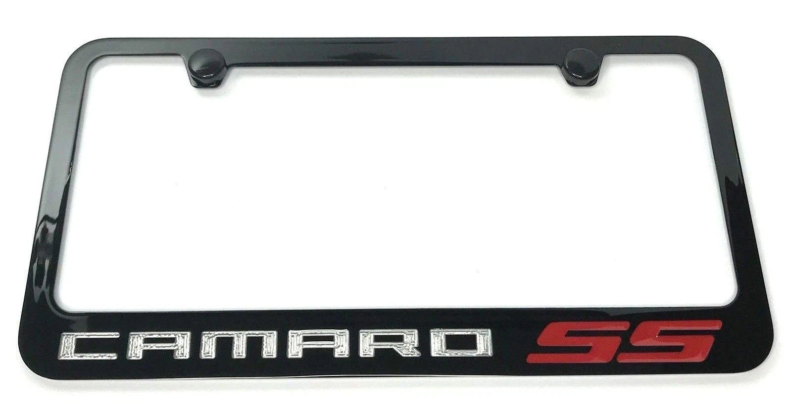 License Plate Frame for Chevrolet SS (Black Silver Red Logo Emblem) (2017–2019)