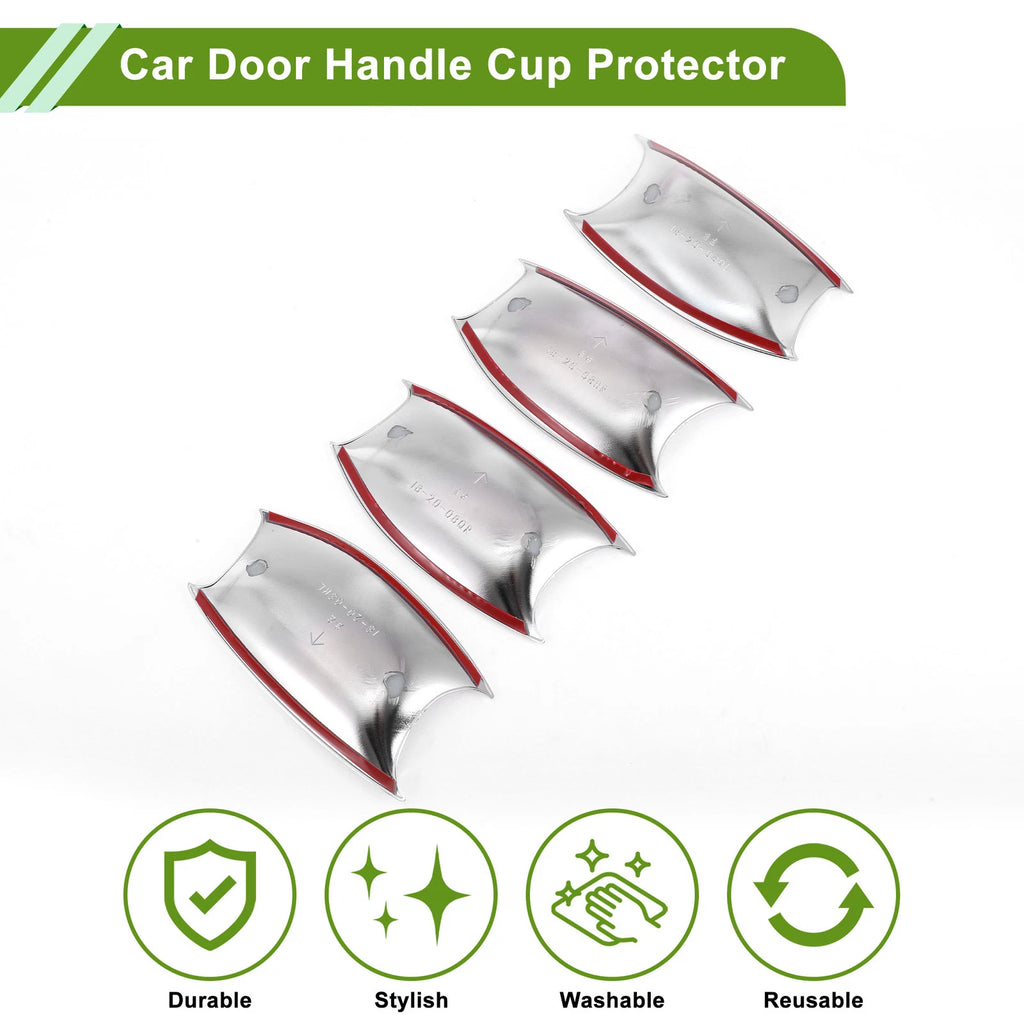 Set of 4 Door Handle Cup Protectors for Hyundai Festa  Chrome Silver