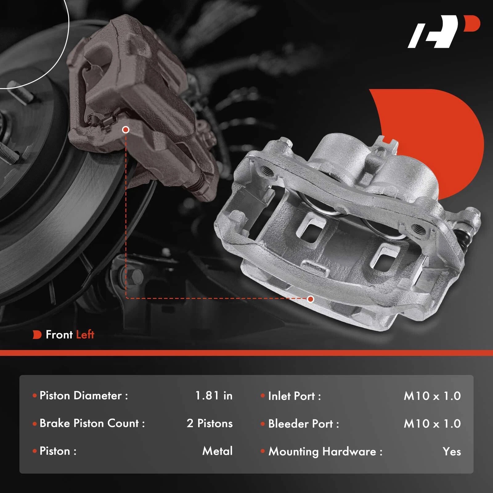 Front Left Brake Caliper with Bracket for Nissan Frontier Suzuki Equator (2005–2019)