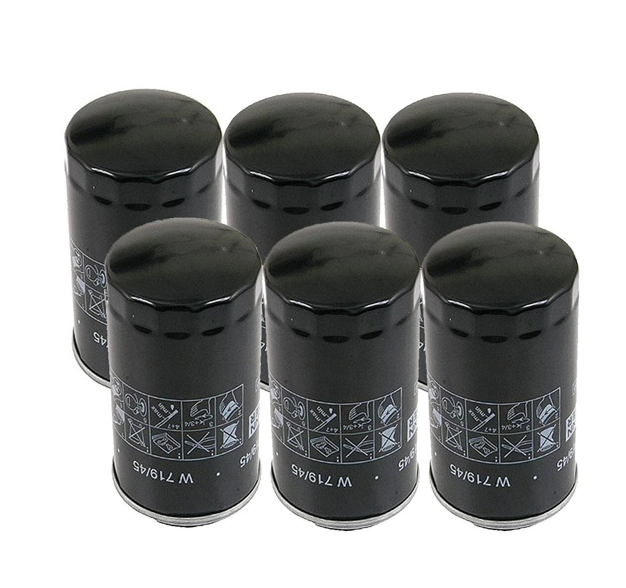 Set of 6 Engine Oil Filters for VW Beetle, Audi TT, A3 (2.0 L4 Turbo)