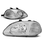 Chrome Housing Headlight + Clear Corner + Smoked LED Fog Light Kit for Honda Civic EK/EJ (1996–1998)