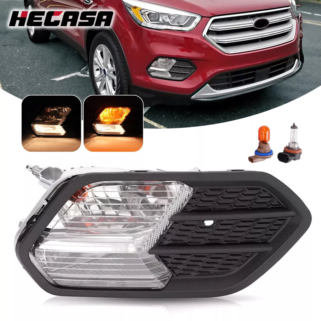 Passenger Side Fog Light with Bulb & Cover for Ford Escape (2017–2019)