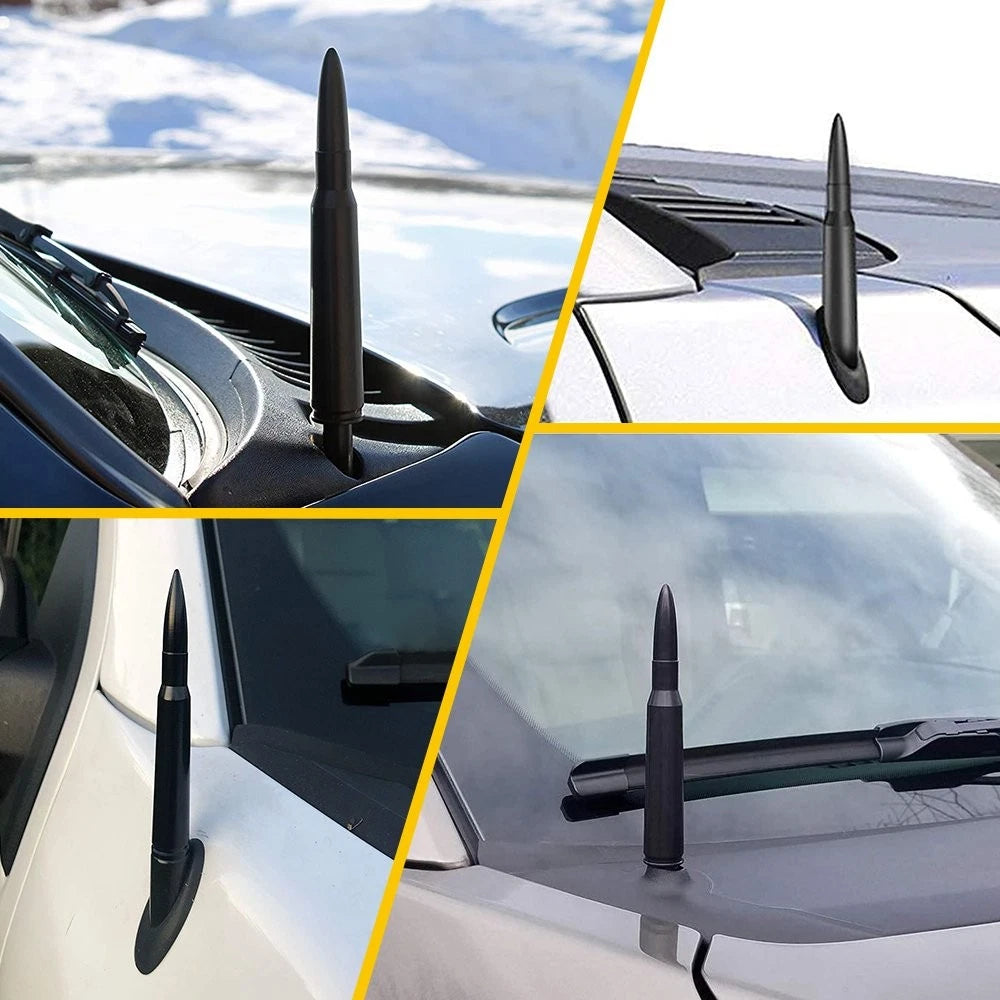 Short Bullet Antenna for Chevrolet Silverado Sierra GMC (5.5", Black)