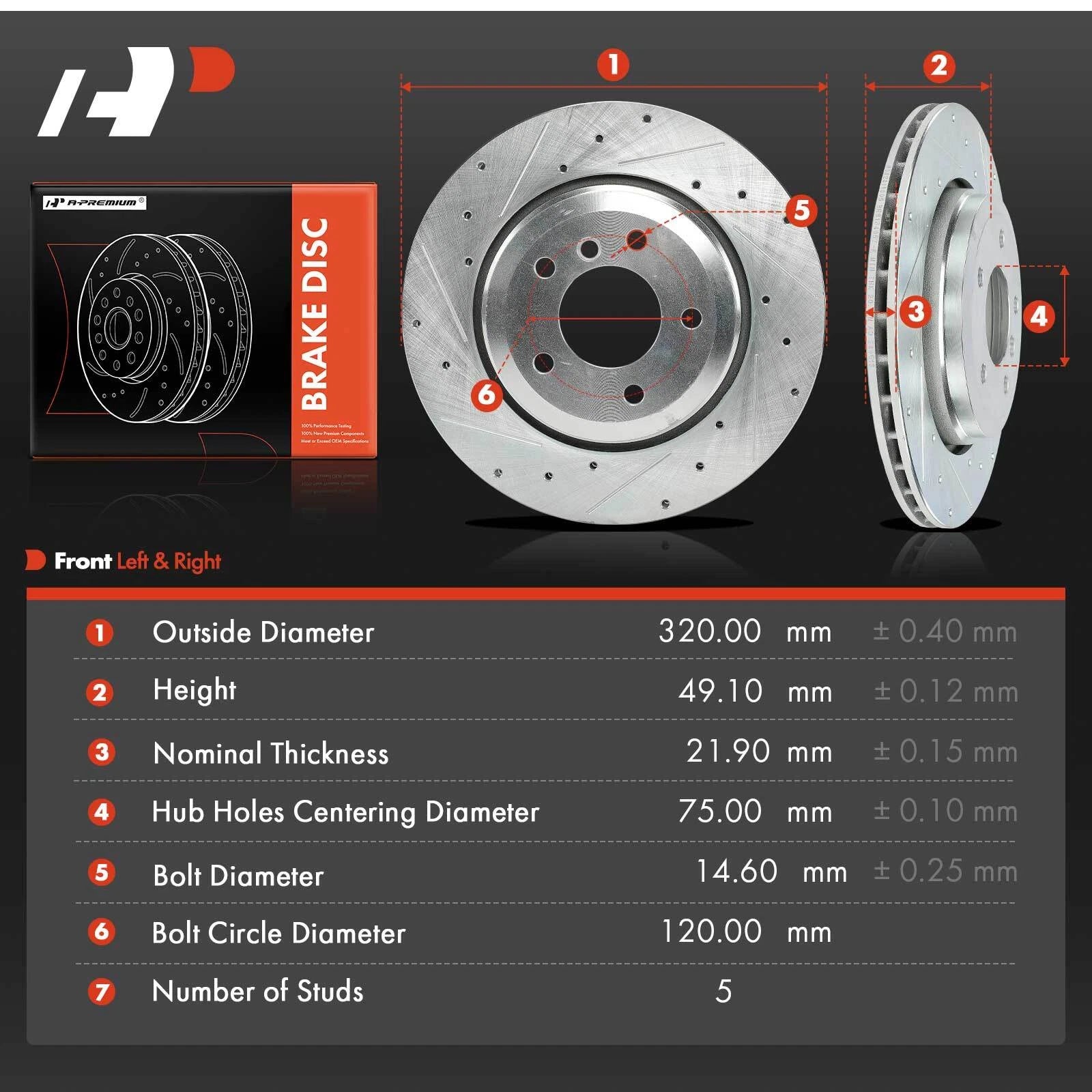 2x Rear Drilled Brake Rotors for BMW E46 330Ci, 330i, 330xi (2001–2006)