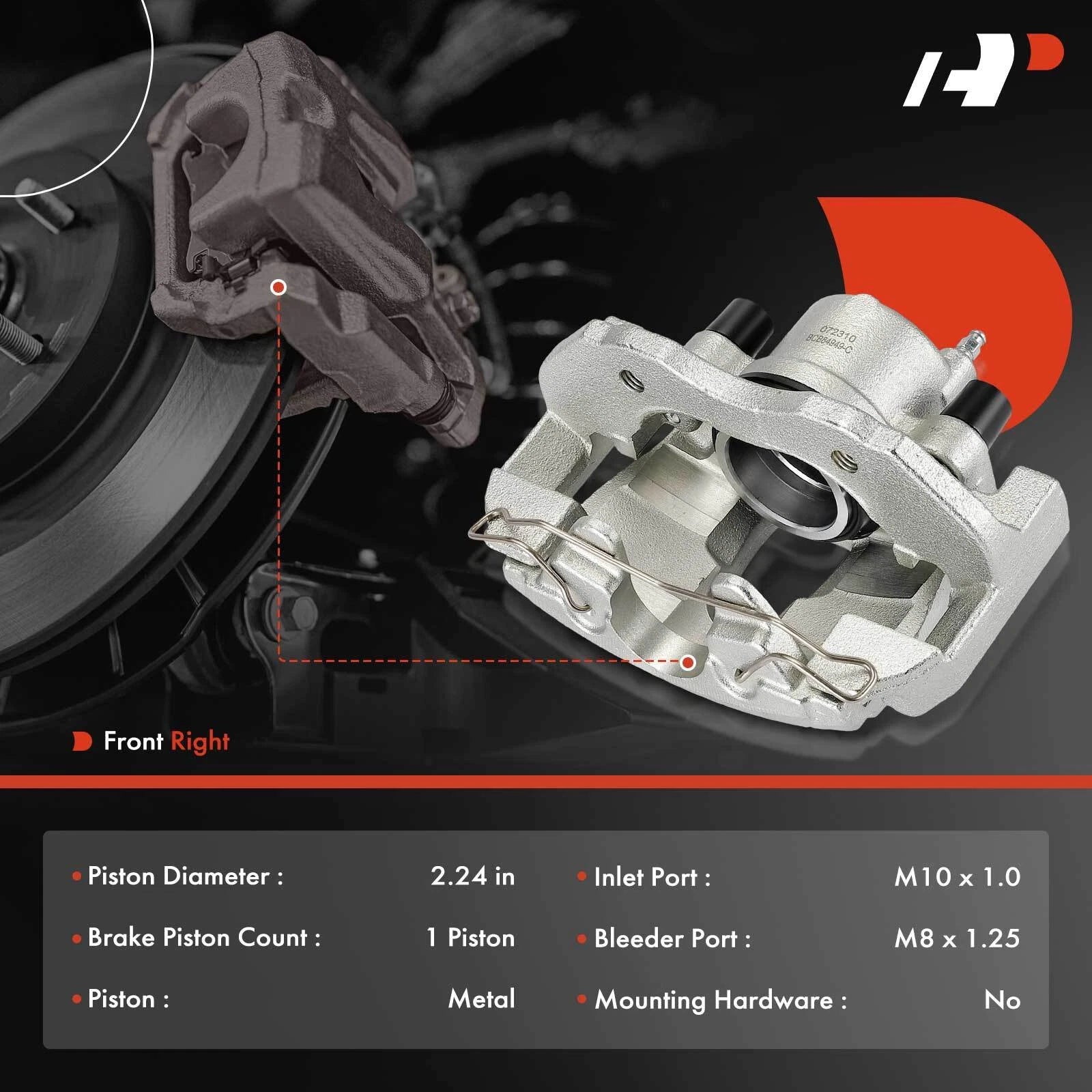 Front Right Brake Caliper with Bracket for Ford Focus (2004-2007)