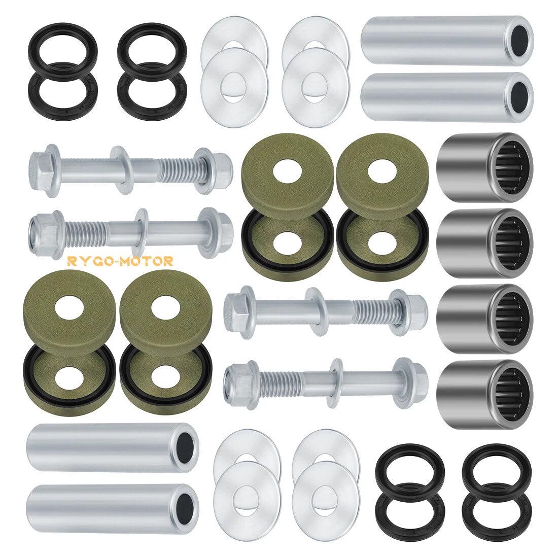 Set of 2 Front A Arm Lower Bushing Bearing Bolt Nut for Suzuki Quadsport Z400 (2003–2008)
