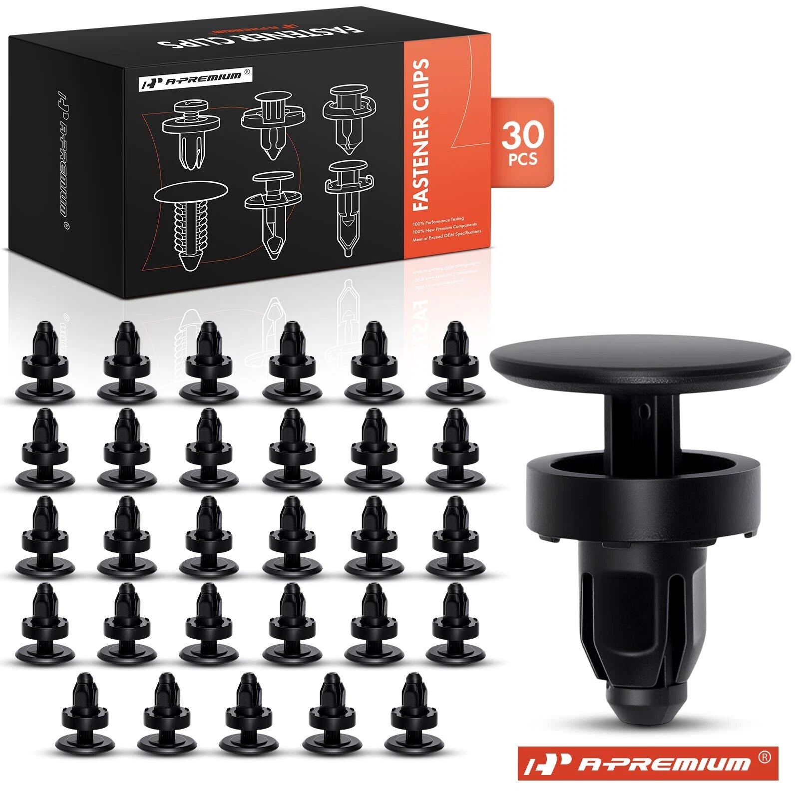 30Pcs 8mm Nylon Cowl Panel Retainer Clip for Honda CR-V (1997–2001)