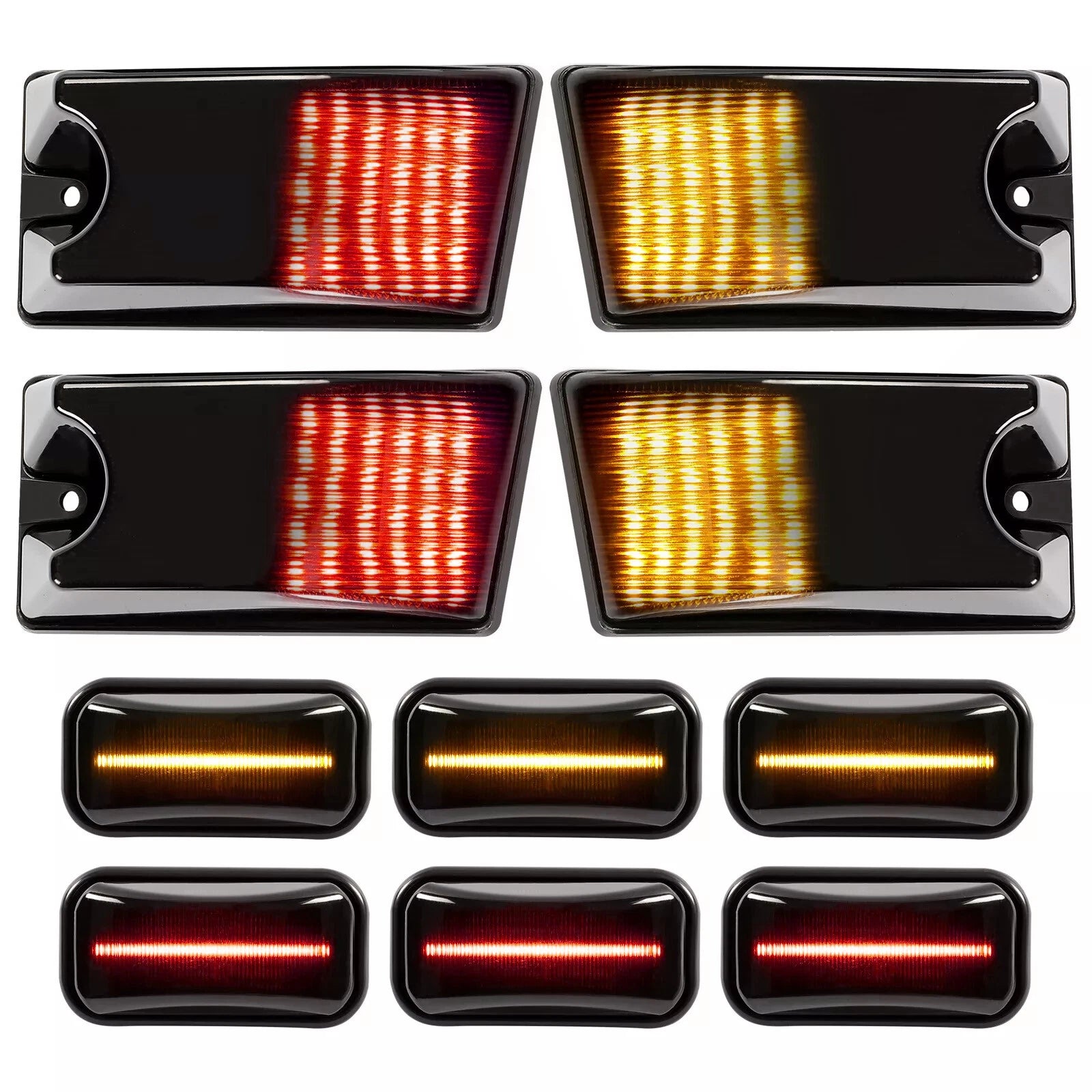 10x Smoked Roof Cab Marker Light Covers for Hummer H2/SUT (2003–2009)