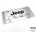 Brushed Stainless License Plate with Jeep Script Logo for Jeep (2007–2024)