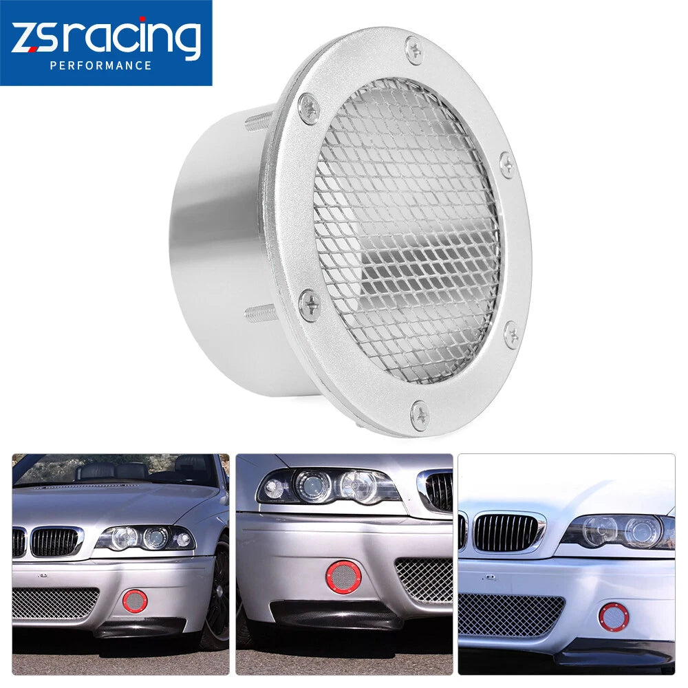 Universal Car Racing Air Duct Grill Bumper Vent Cold Air Intake Cover Kit
