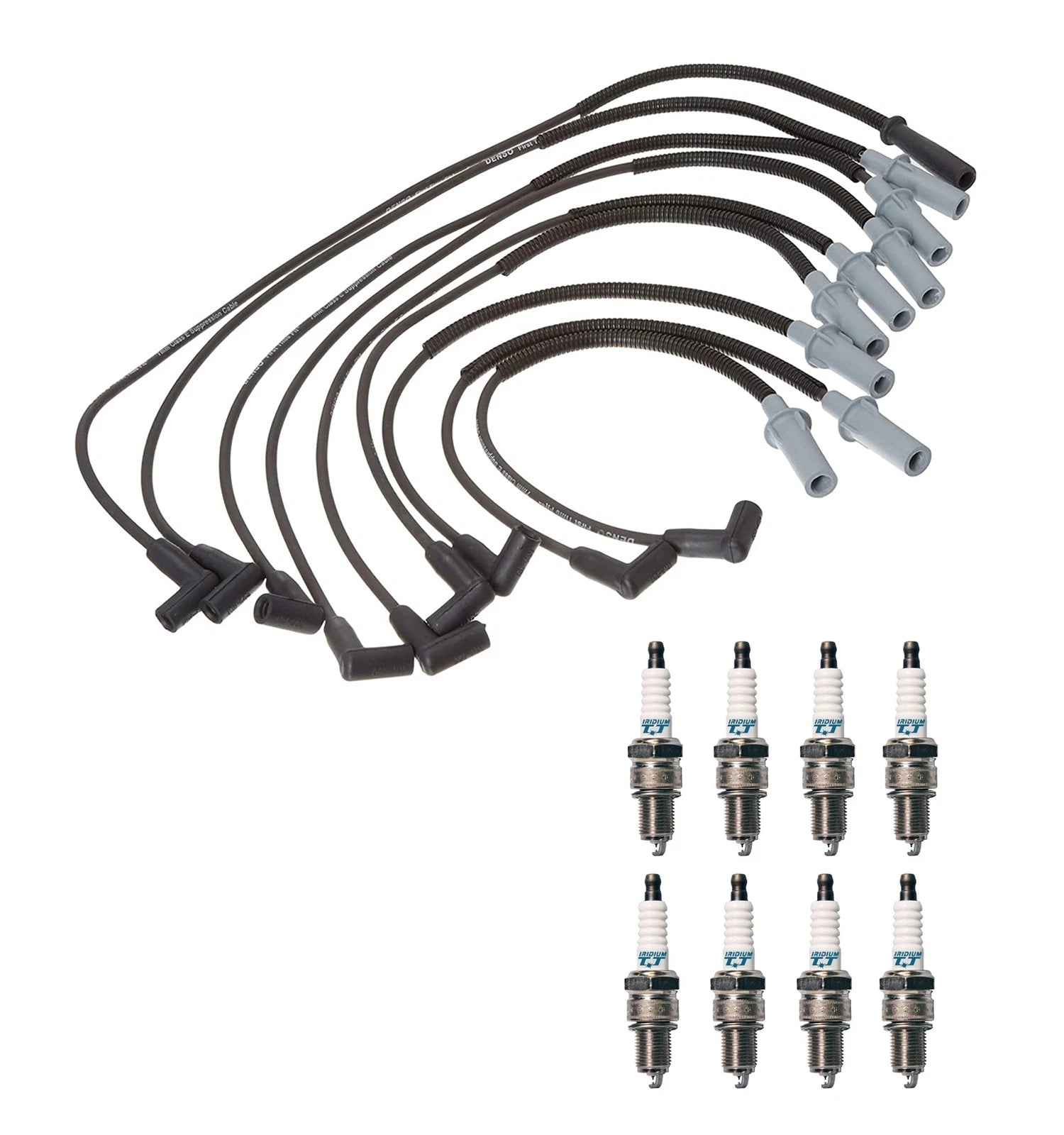 Denso Wire Set & 8 Iridium TT Spark Plug Kit for Dodge 5.9L V8 (1998–2003)