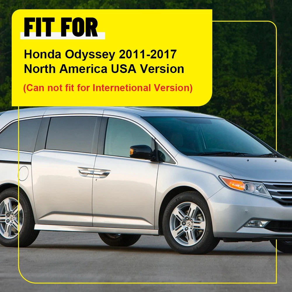 Glossy Black Door Trim Cover Kit for Honda Odyssey (2011–2017)