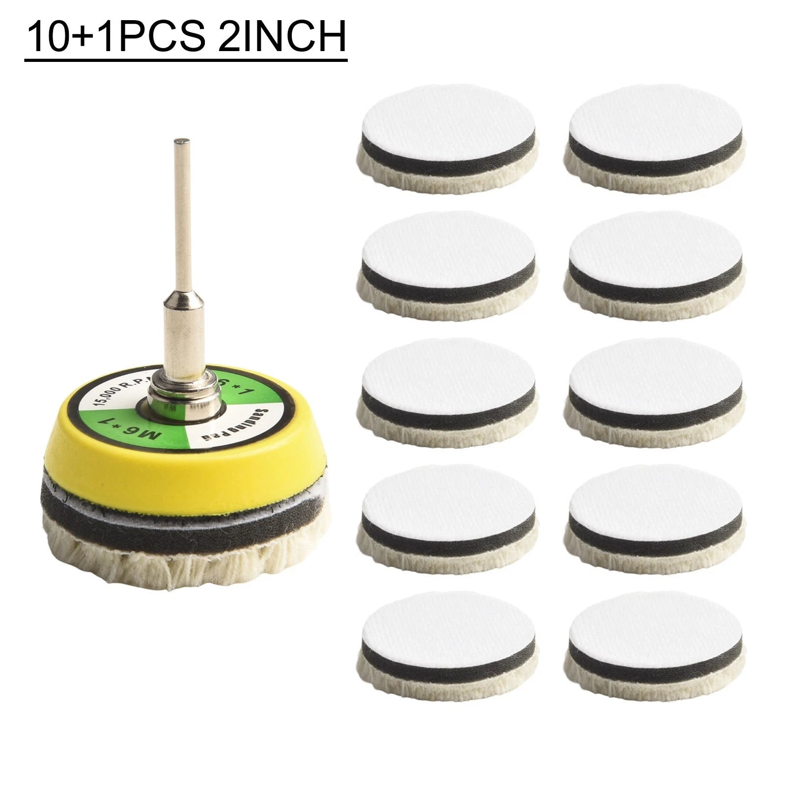 Set of 20 Wool Buffing Pads for Polishing (2 Inch)