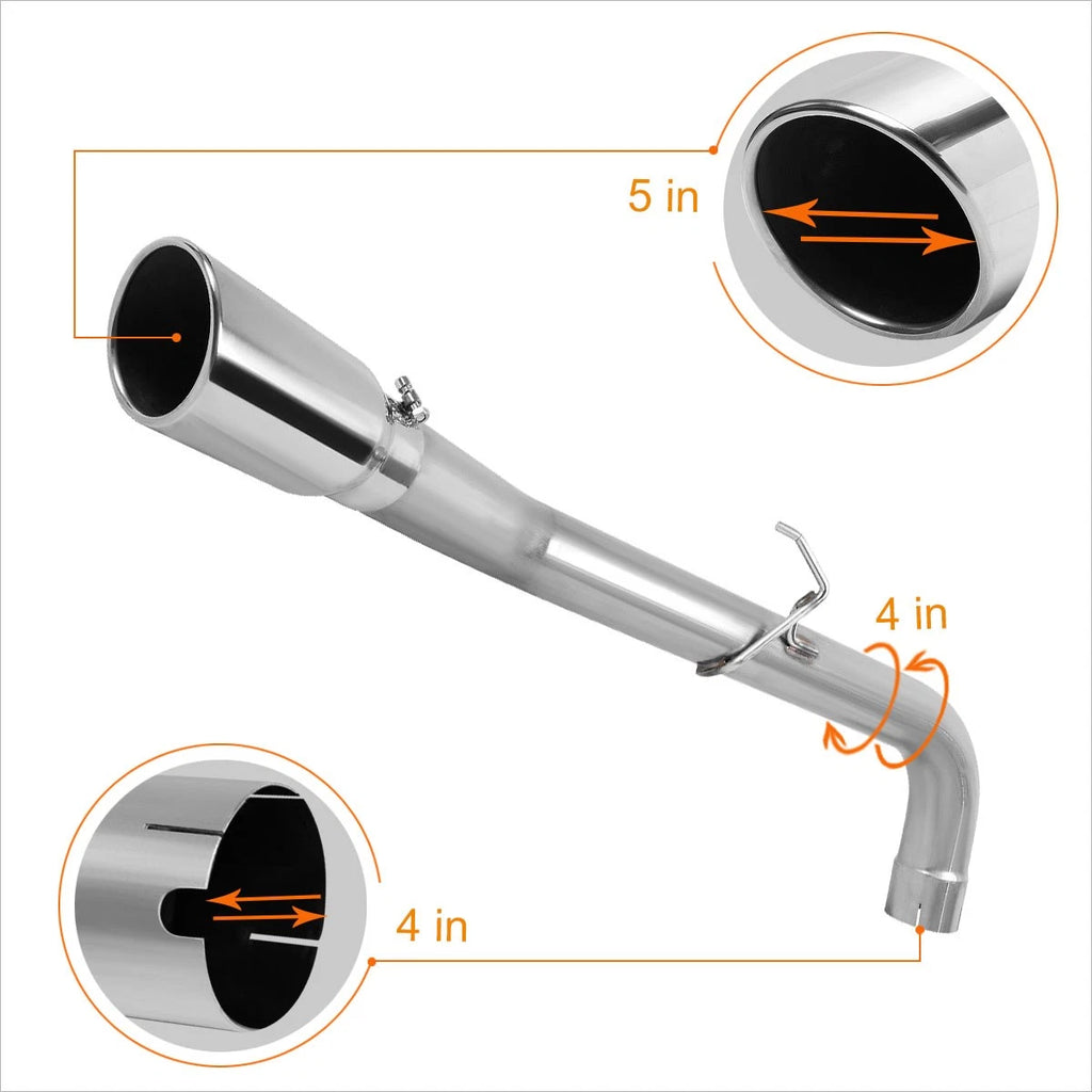 5" Rolled Muffler Tip Catback Exhaust System for Dodge Ram 2500 3500 (2013–2018)