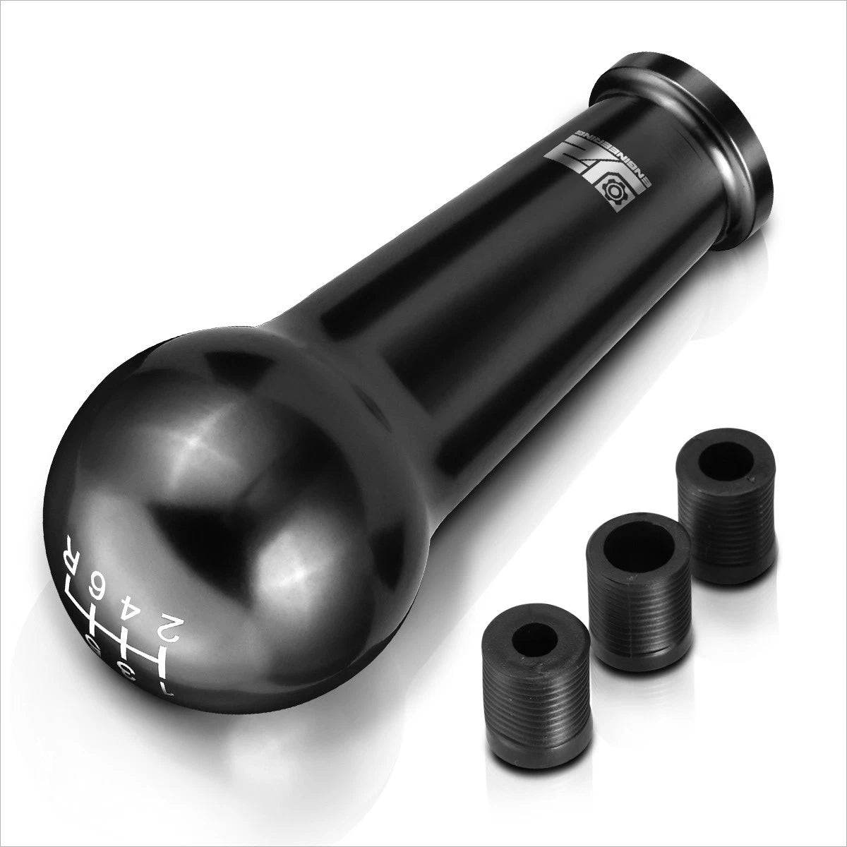 J2 Aluminum Ball Teardrop Shift Knob for 6-Speed MT (M8 M10 M12) Black