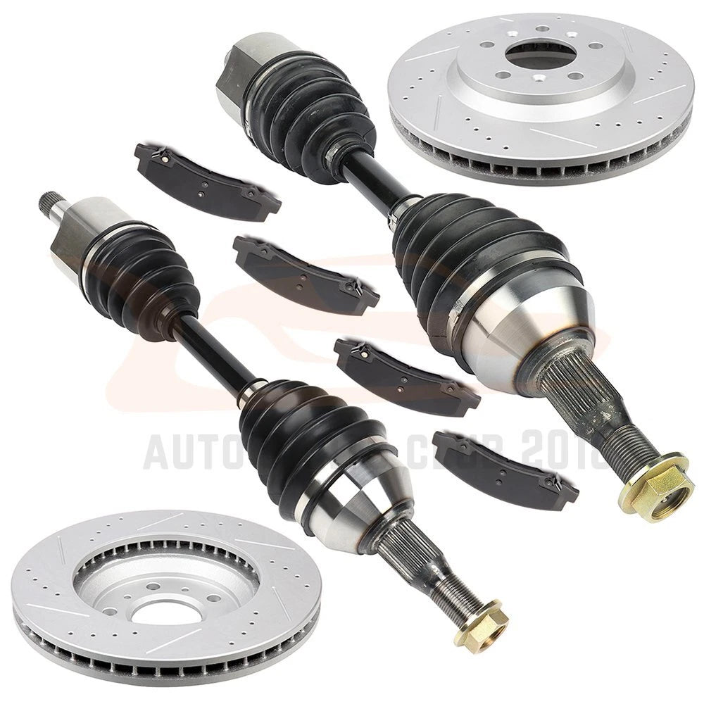 Front CV Axle + Brake Pads & Rotors for Chevrolet Monte Carlo (2006–2007)
