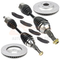 Front CV Axle + Brake Pads & Rotors for Chevrolet Monte Carlo (2006–2007)