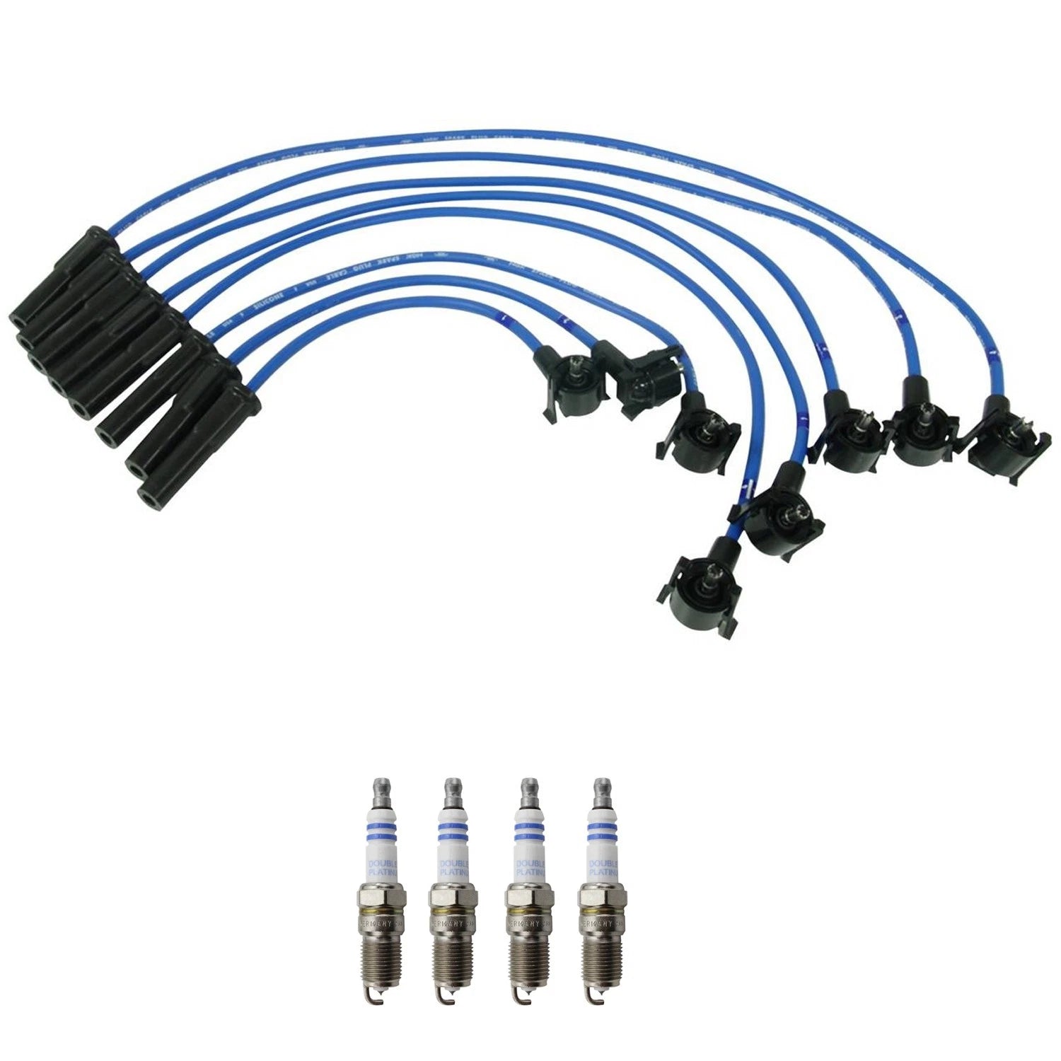 NGK Wire Set & Bosch 4 Double Platinum Spark Plugs for Mustang Ranger