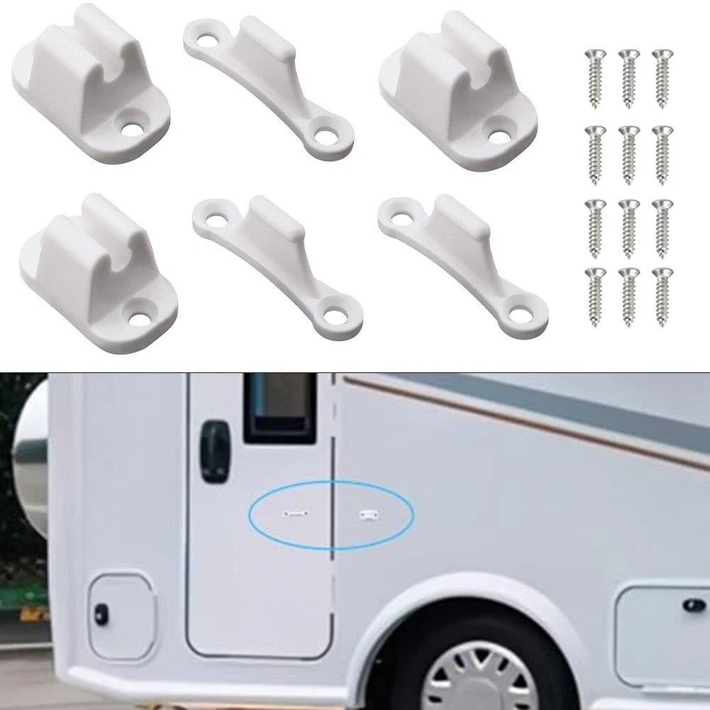 3X Plastic Door Stops with Screws for Boats Caravans Motorhomes
