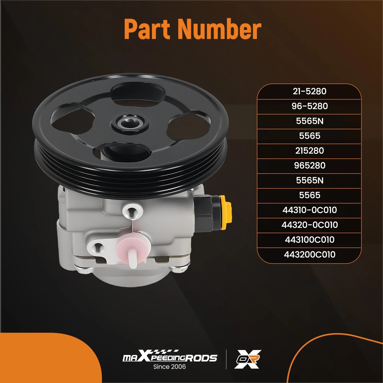 Aluminum Power Steering Pump w/Pulley for Toyota Tundra SR5 (2000–2004) 443100C010